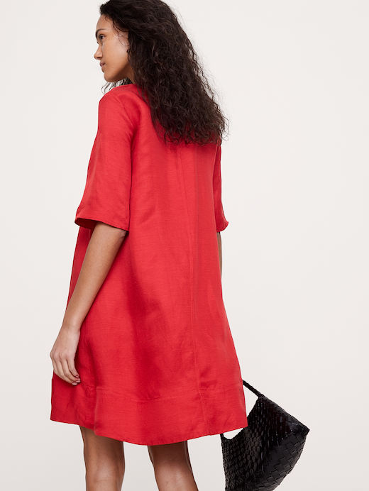 Banana Republic Viscose-Linen Scoop-Neck Mini Dress — photo 3