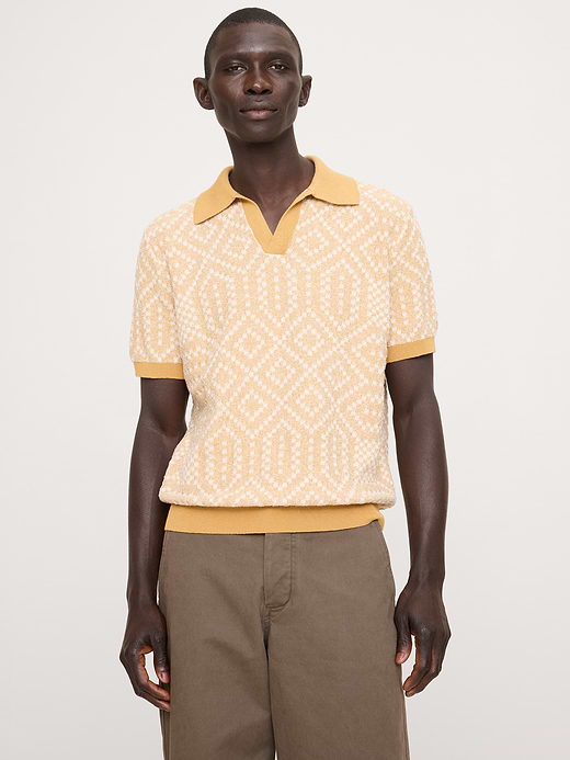 Banana Republic Linen-Cotton Blend Jacquard Polo — photo 1