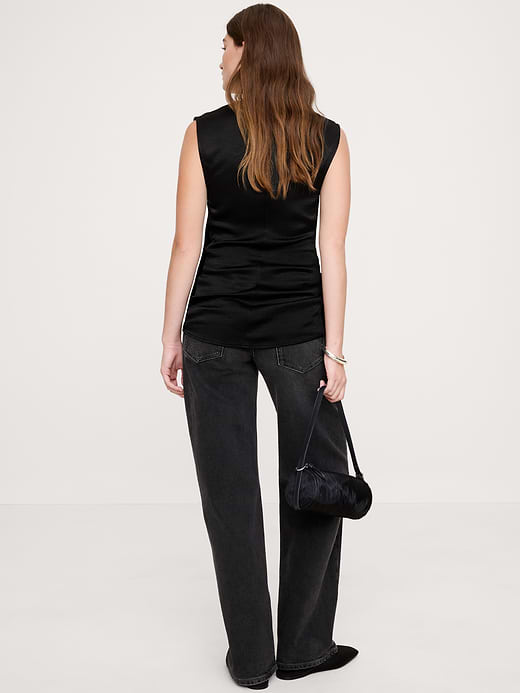 Banana Republic Hammered Satin Draped Top — photo 3