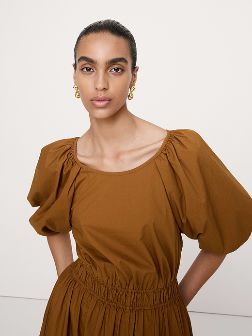 Banana Republic Cotton Poplin Puff-Sleeve Maxi Dress — photo 4