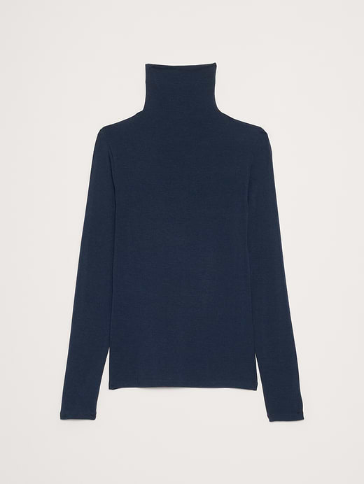 Banana Republic Luxe Wool-Blend Turtleneck T-Shirt — photo 5