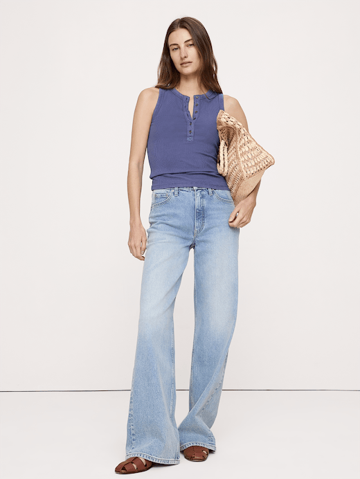 Banana Republic Ribbed Henley Tank — photo 1