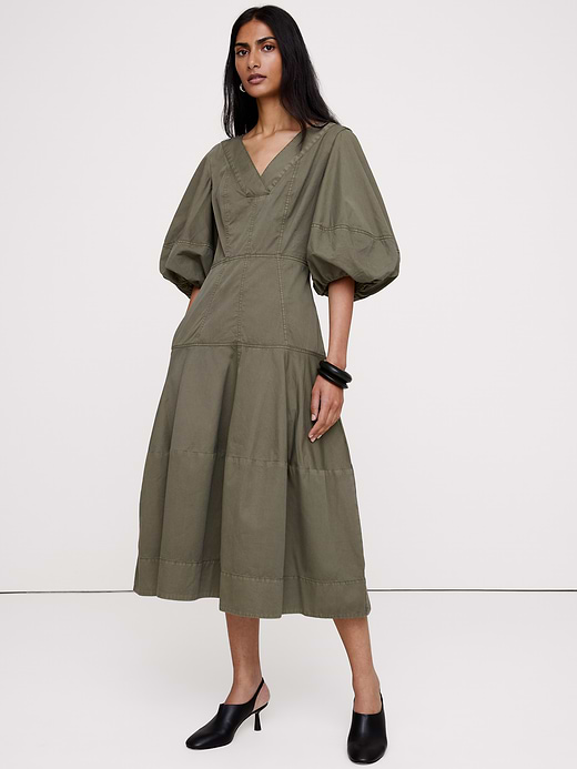 Banana Republic Cotton Twill Barrel Midi Dress — photo 1