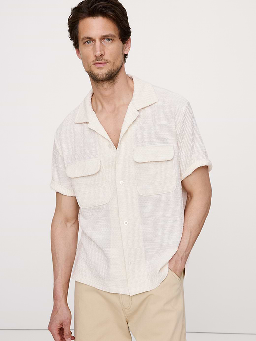 Banana Republic Textured Knit Resort Shirt — photo 1