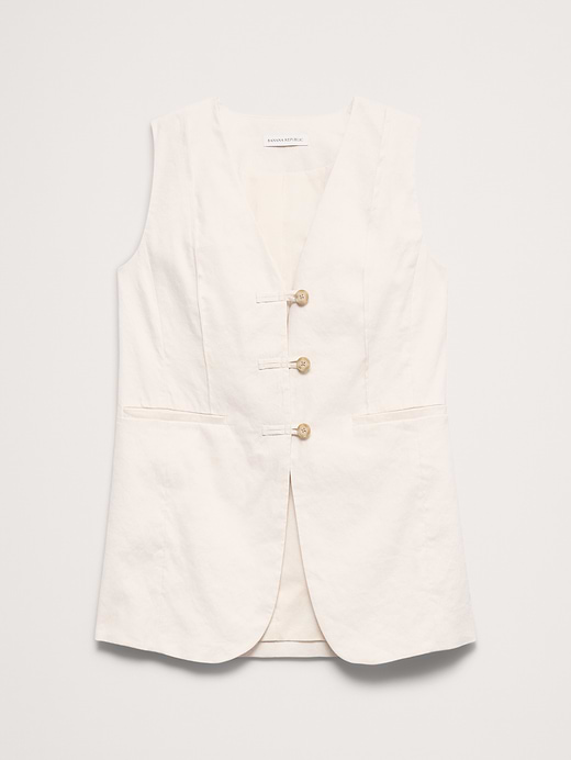 Banana Republic Stretch Linen-Viscose Long Vest — photo 5