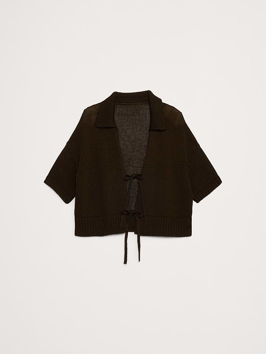 Banana Republic Cotton Tie-Front Polo Cardigan — photo 3