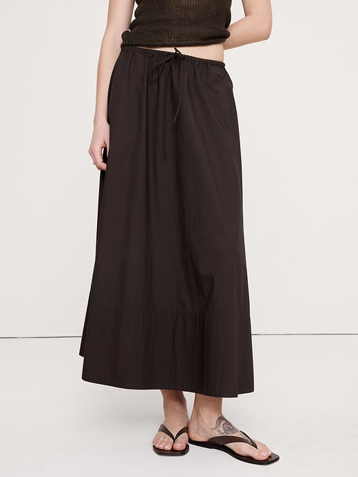 Banana Republic Cotton Poplin Drawstring Maxi Skirt — photo 4