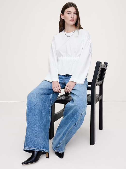 Banana Republic Cotton Poplin Cinch-Waist Top — photo 1