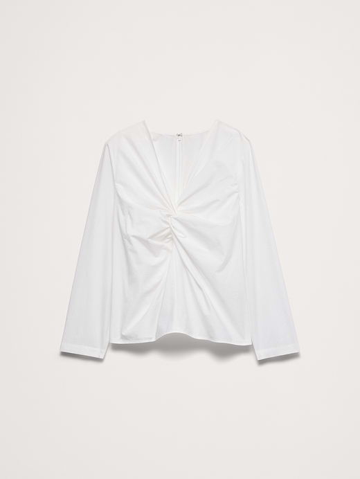 Banana Republic Cotton Poplin Twist-Front Top — photo 5