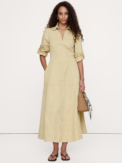 Banana Republic Cotton Twill Paneled Shirt Dress — photo 1