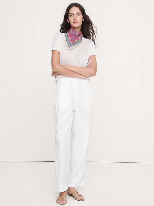 Banana Republic The Getaway Straight-Leg Pull-On Pant in Linen — photo 1