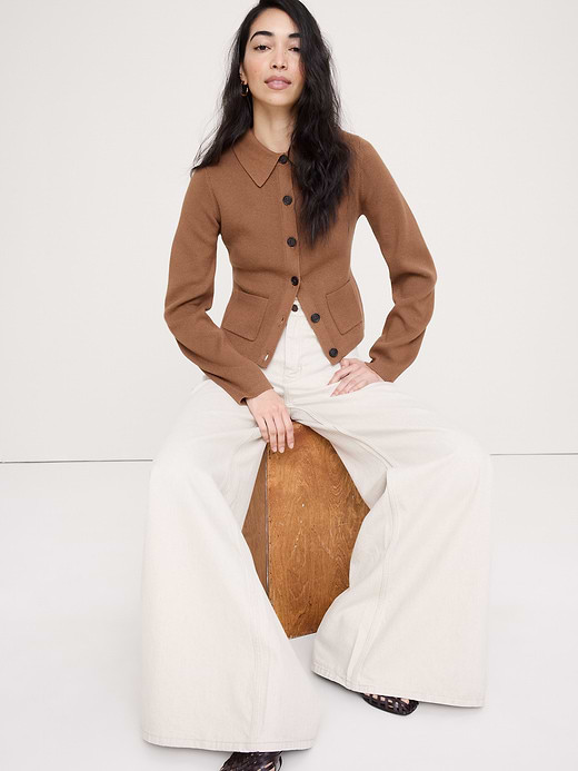 Banana Republic Larkspur Cotton-Silk Polo Cardigan — photo 1