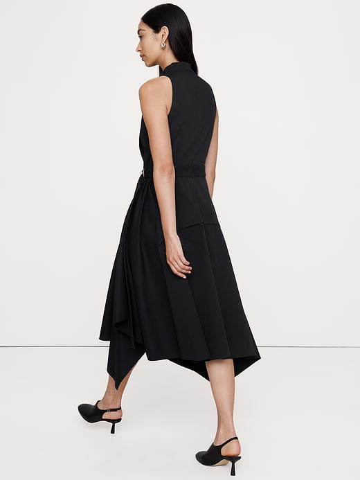 Banana Republic Stretch-Cotton Cowl-Neck Midi Dress — photo 3