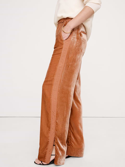 Banana Republic High-Rise Wide-Leg Velvet Pull-On Pant — photo 4