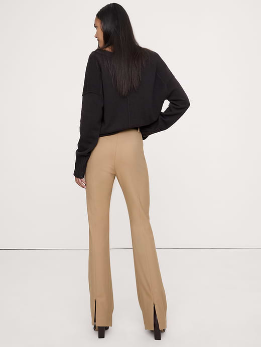 Banana Republic High-Rise Skinny Flare Stretch Wool-Blend Pant — photo 3
