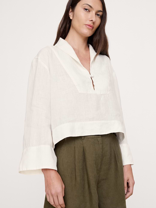 Banana Republic Linen Popover Top — photo 4
