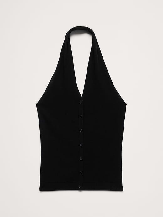 Banana Republic Sculpted Button-Front Halter Top — photo 5
