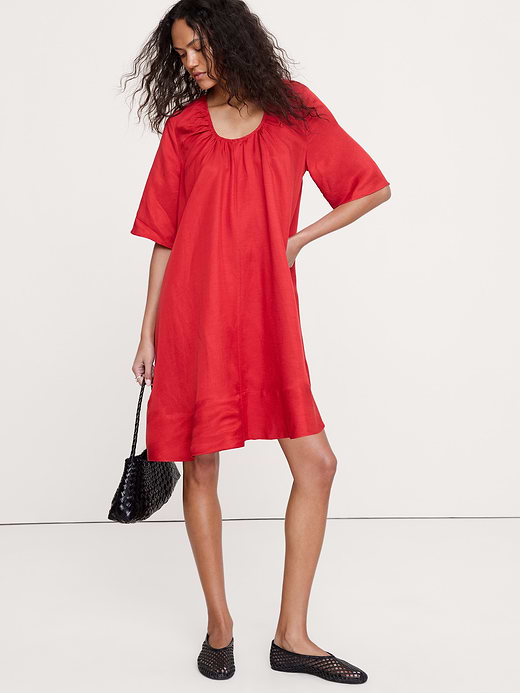 Banana Republic Viscose-Linen Scoop-Neck Mini Dress — photo 1
