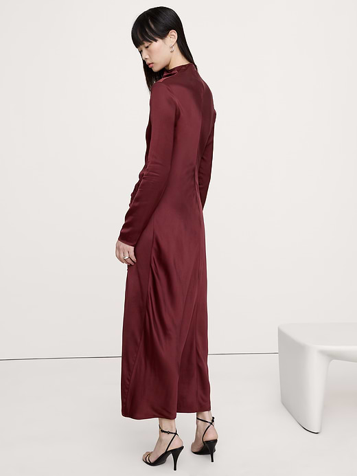 Banana Republic Stretch-Satin Ruched Maxi Dress — photo 3