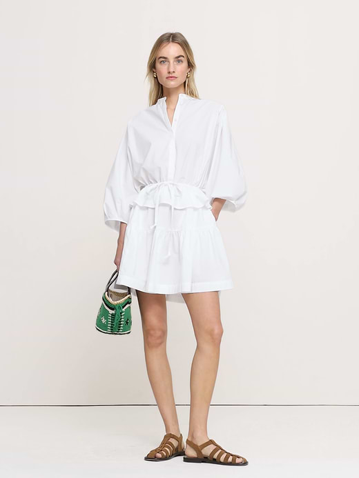 Banana Republic Cotton Poplin Drawstring-Waist Mini Dress — photo 5