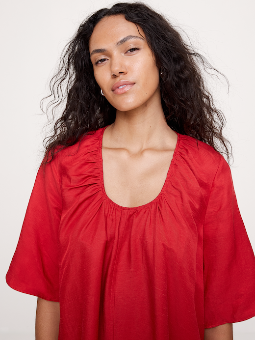 Banana Republic Viscose-Linen Scoop-Neck Mini Dress — photo 4