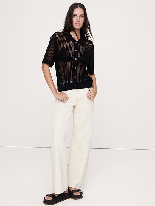 Banana Republic Mesh Polo Cardigan — photo 1