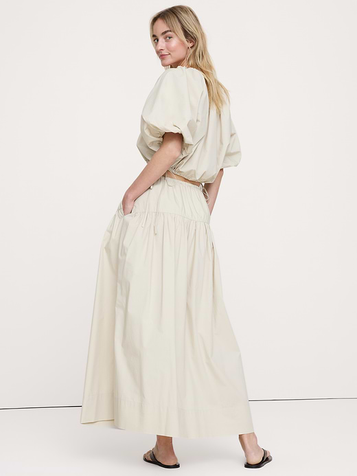 Banana Republic Tiered Cotton Poplin Maxi Skirt — photo 3