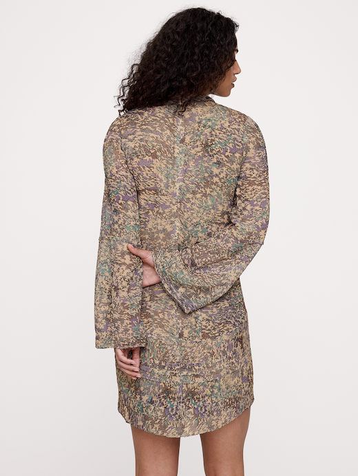 Banana Republic Georgette Ruffle-Neck Mini Dress — photo 3
