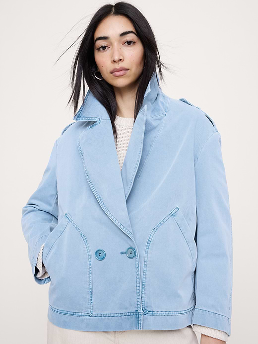 Banana Republic Cotton Twill Peacoat — photo 4
