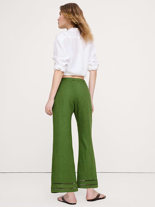 Banana Republic Mid-Rise Kick-Flare Linen Ankle Pant — photo 3