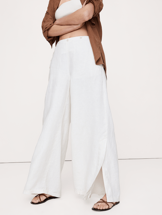Banana Republic High-Rise Wide-Leg Linen Pull-On Sailor Pant — photo 4