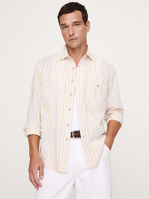 Banana Republic Relaxed-Fit Washed Cotton Poplin Shirt — photo 1
