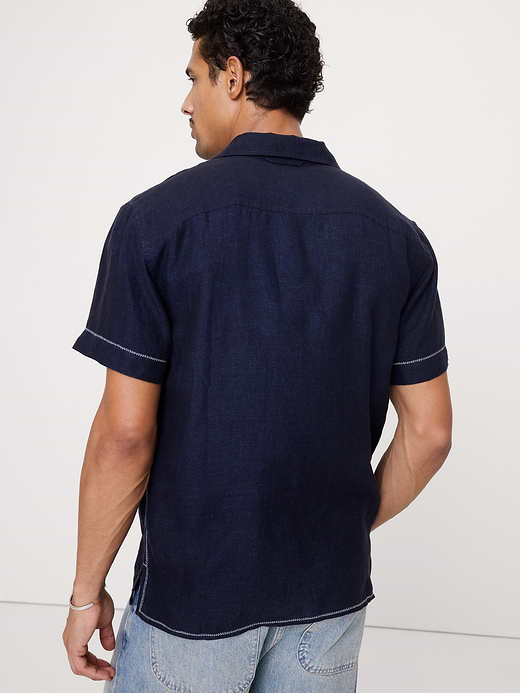 Banana Republic Standard-Fit Embroidered Linen Resort Shirt — photo 3