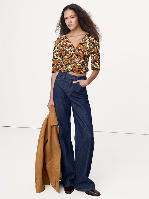 Banana Republic Matte Silk Ruched Top — photo 1