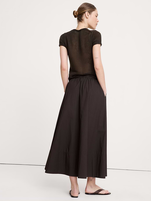 Banana Republic Cotton Poplin Drawstring Maxi Skirt — photo 3