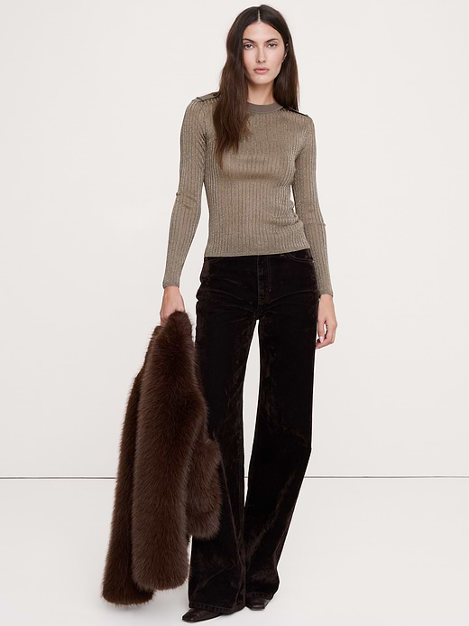 Banana Republic Metallic Shoulder-Epaulet Sweater — photo 1