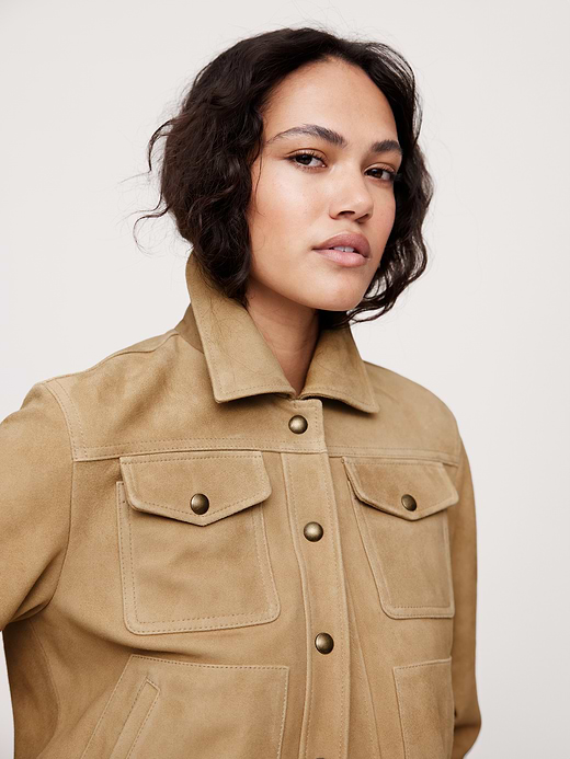 Banana Republic Relaxed Suede Trucker Jacket — photo 4