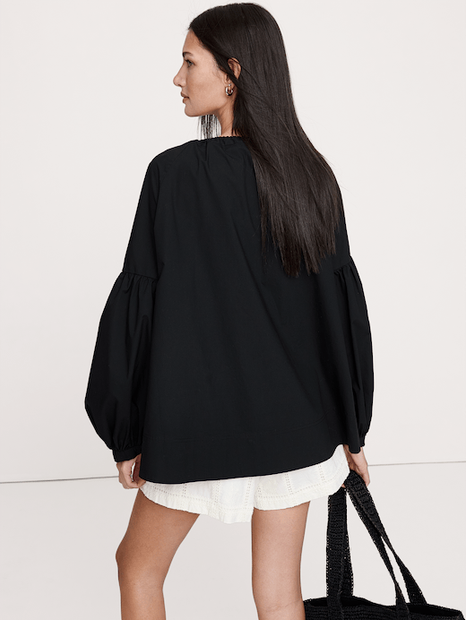 Banana Republic Cotton Poplin Drawstring Top — photo 3