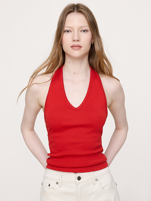 Banana Republic Minimalist Cotton Halter Tank — photo 1