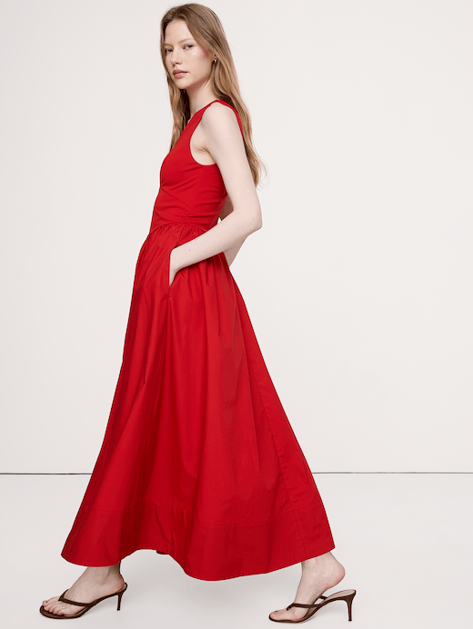 Banana Republic Jersey + Cotton Poplin Cut-Out Maxi Dress — photo 4