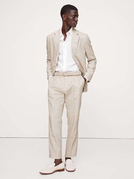 Banana Republic Herringbone Cotton-Linen Slim Suit Pant — photo 1