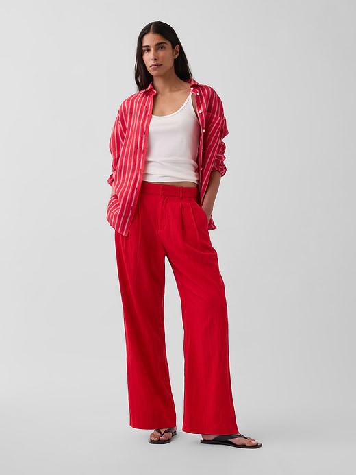 Gap 365 High Rise Linen-Blend Trousers — photo 1
