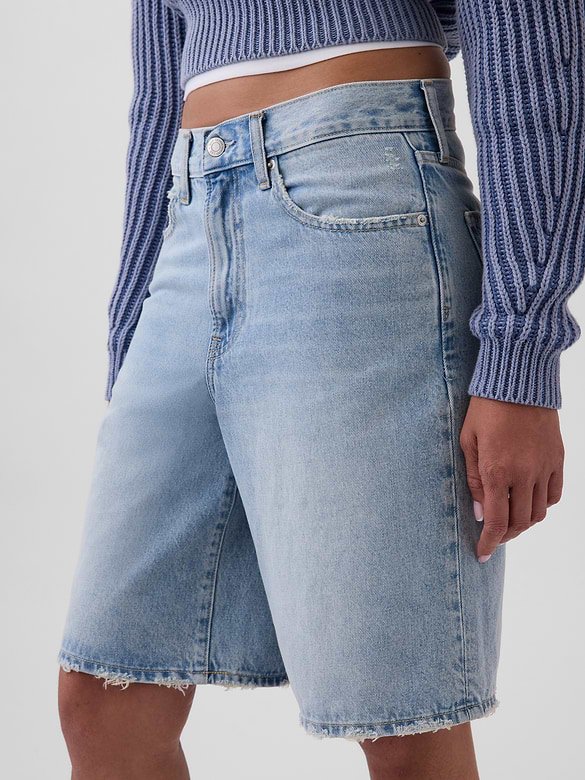 Gap 11" Mid Rise Longline Denim Shorts — photo 6