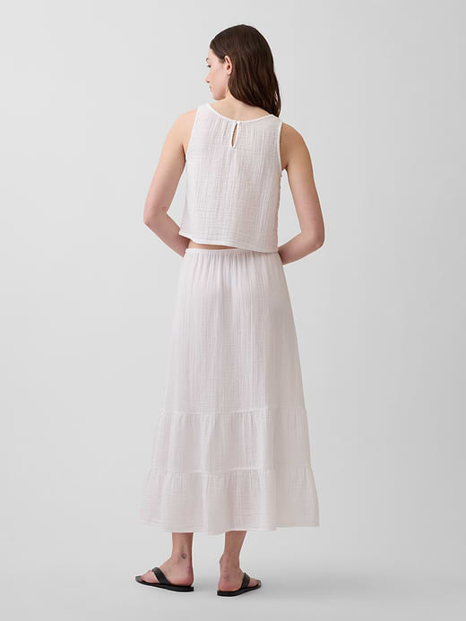 Gap Cotton Gauze Tiered Easy Maxi Skirt — photo 3
