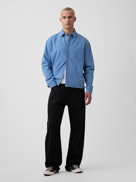 Gap Denim Relaxed Straight-Hem Shirt — photo 3