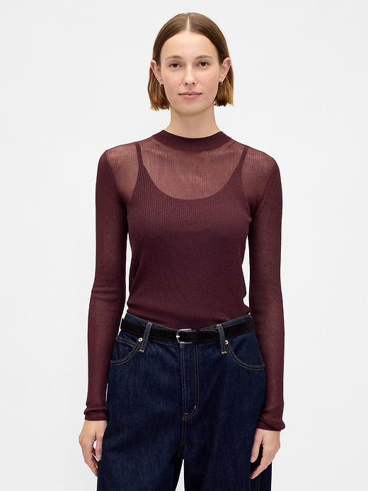 Gap High-Neck Sheer Sweater — photo 1
