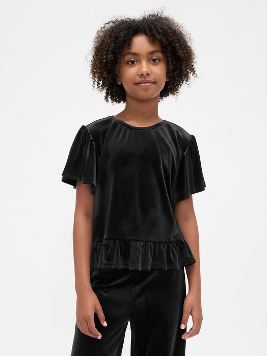 Gap Kids Velour Peplum Top — photo 1