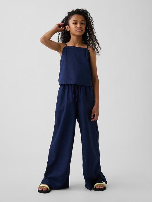 Gap Kids Linen-Cotton Easy Wide-Leg Pants — photo 1