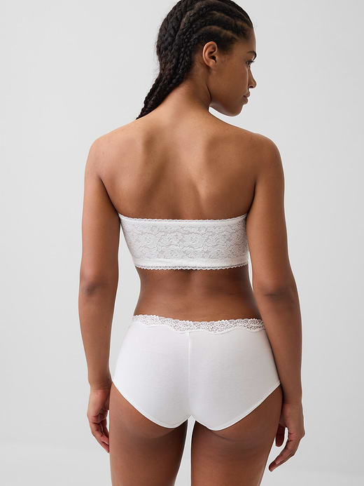 Gap Organic Stretch Cotton Lace-Trim Bandeau Bralette — photo 3