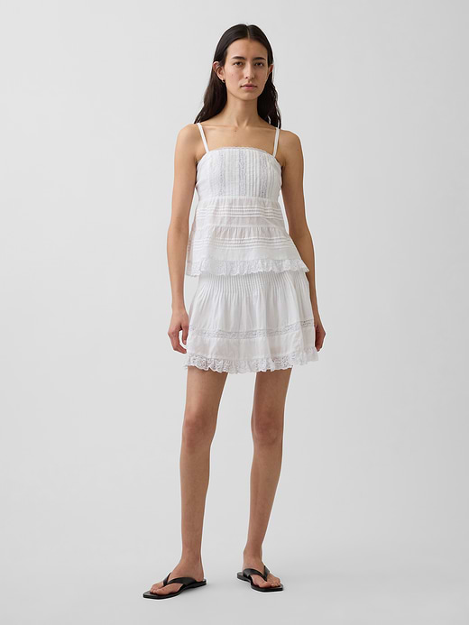Gap Pintuck Lace-Trim Easy Mini Skort — photo 1